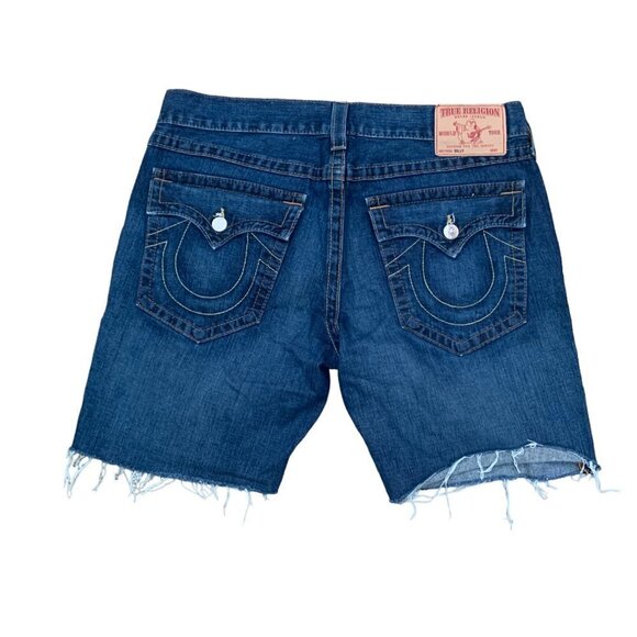 Vintage True Religion Jeans Shorts Size 38 BILLY Blue - Picture 3 of 5